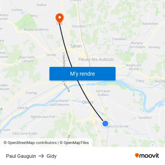 Paul Gauguin to Gidy map