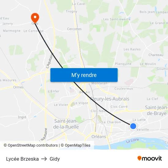 Lycée Brzeska to Gidy map
