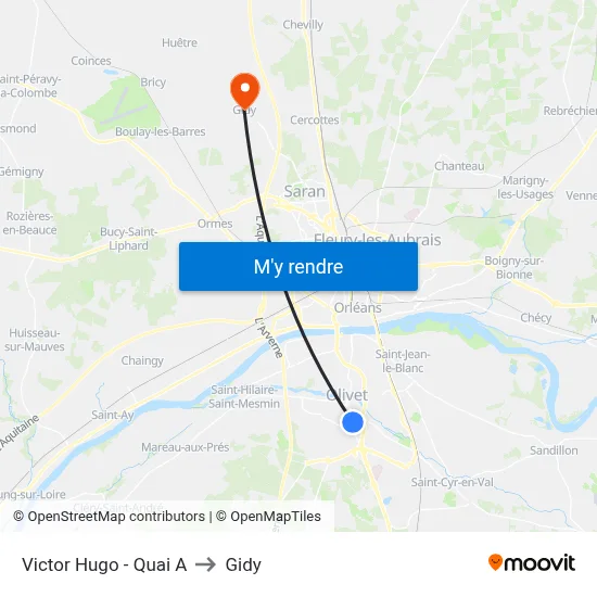 Victor Hugo - Quai A to Gidy map