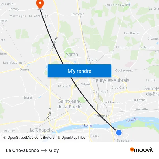 La Chevauchée to Gidy map