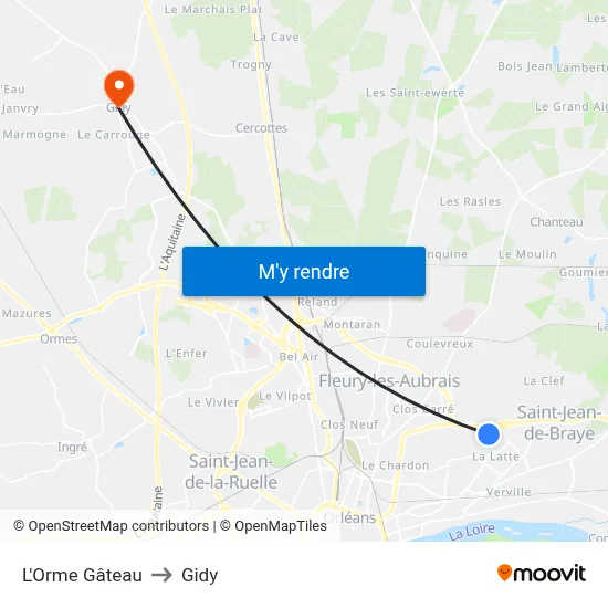 L'Orme Gâteau to Gidy map