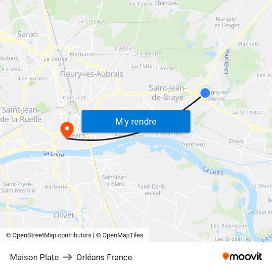 Maison Plate to Orléans France map