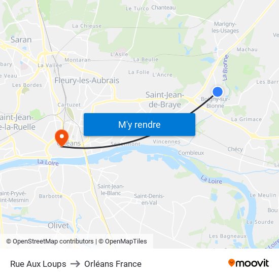 Rue Aux Loups to Orléans France map