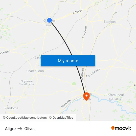 Aligre to Olivet map