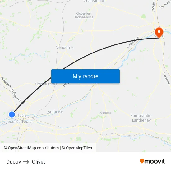 Dupuy to Olivet map