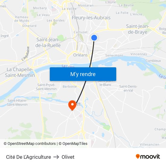 Cité De L'Agriculture to Olivet map