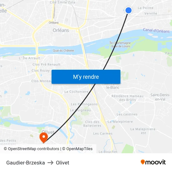 Gaudier-Brzeska to Olivet map
