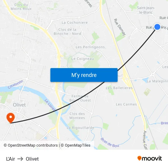 L'Air to Olivet map