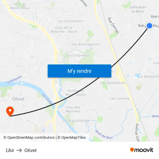 L'Air to Olivet map