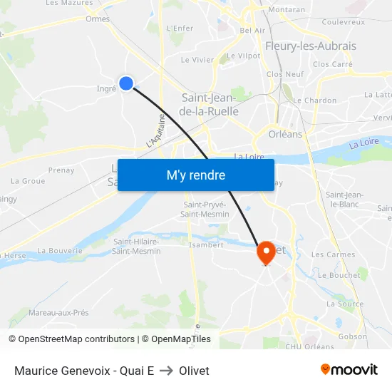 Maurice Genevoix - Quai E to Olivet map