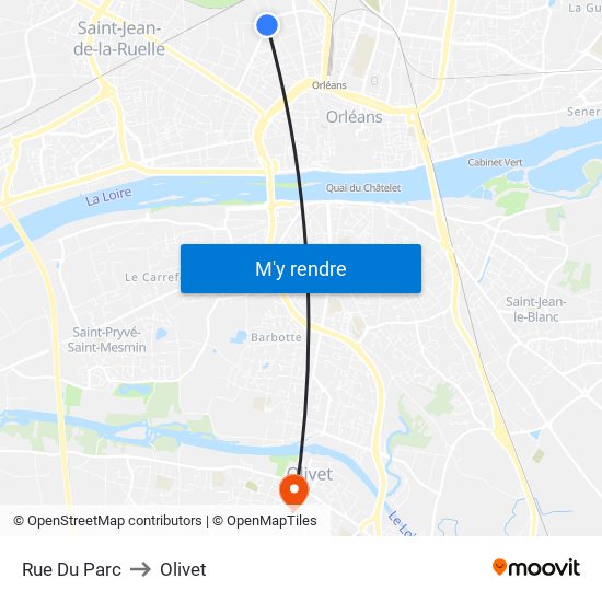 Rue Du Parc to Olivet map