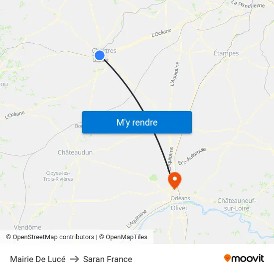 Mairie De Lucé to Saran France map
