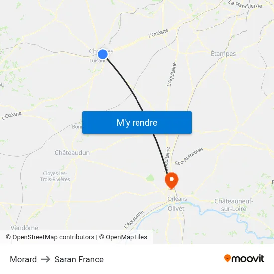 Morard to Saran France map
