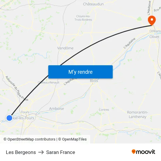 Les Bergeons to Saran France map