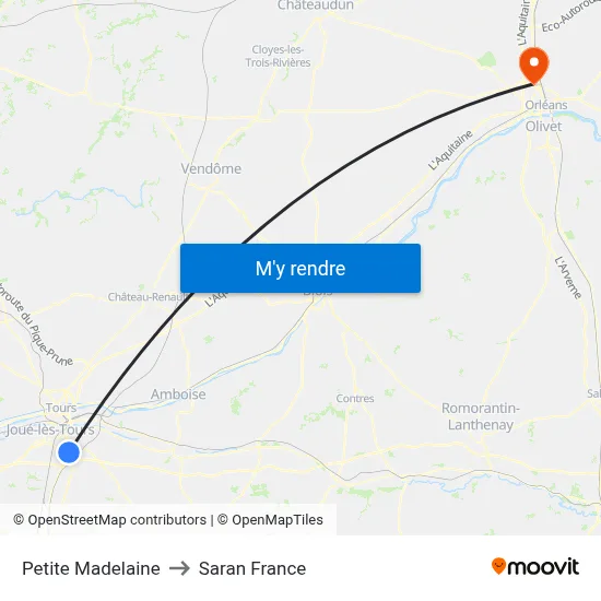 Petite Madelaine to Saran France map