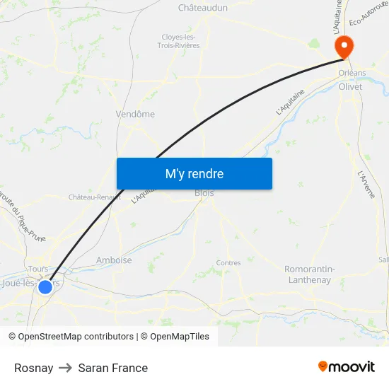 Rosnay to Saran France map