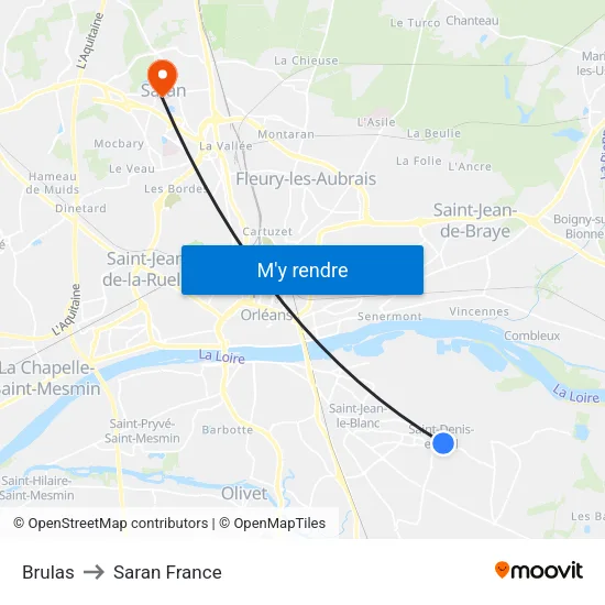Brulas to Saran France map
