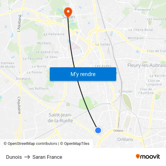 Dunois to Saran France map