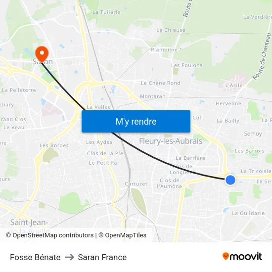 Fosse Bénate to Saran France map