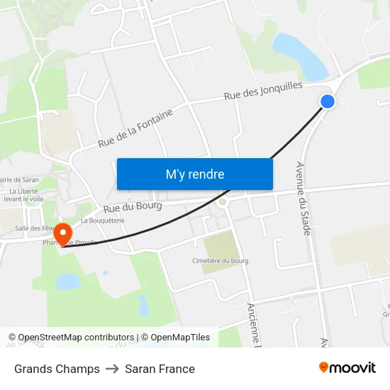 Grands Champs to Saran France map