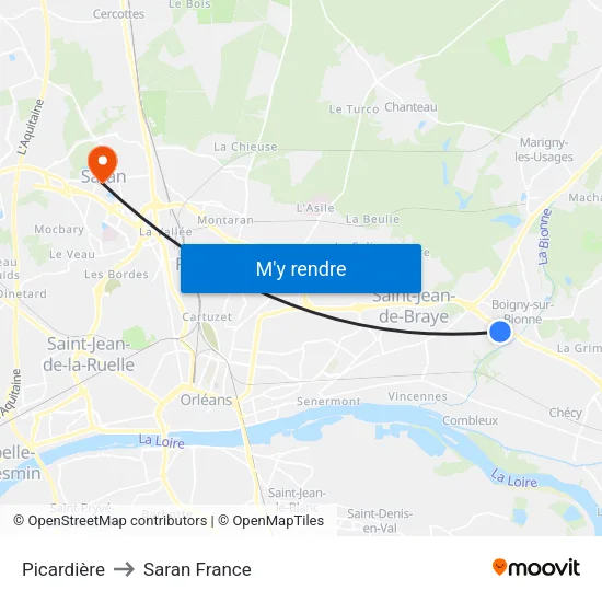Picardière to Saran France map