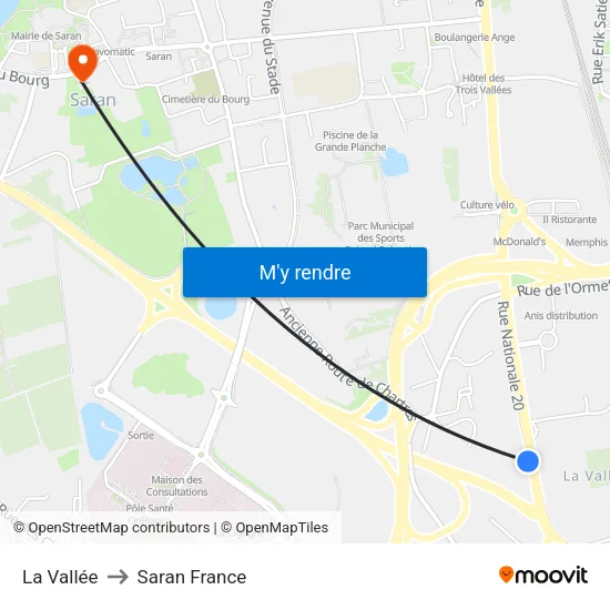 La Vallée to Saran France map