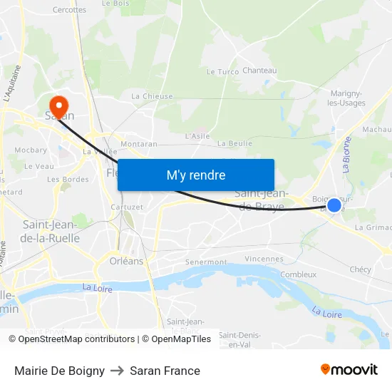 Mairie De Boigny to Saran France map