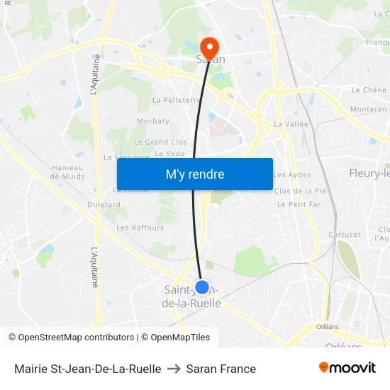 Mairie St-Jean-De-La-Ruelle to Saran France map