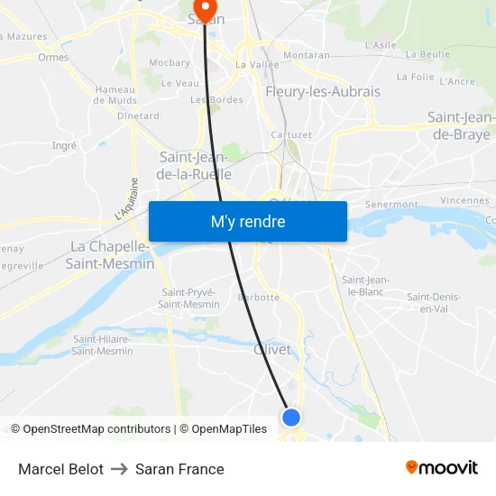 Marcel Belot to Saran France map