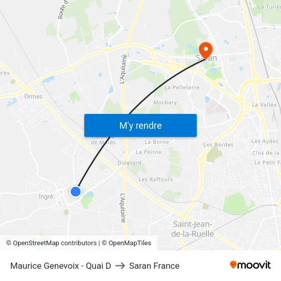 Maurice Genevoix - Quai D to Saran France map