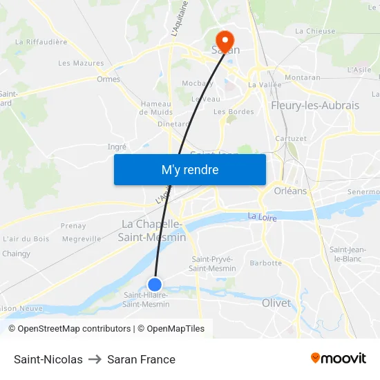 Saint-Nicolas to Saran France map
