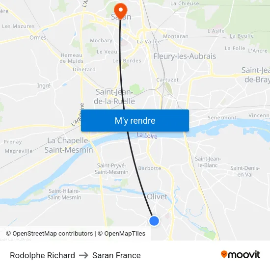 Rodolphe Richard to Saran France map