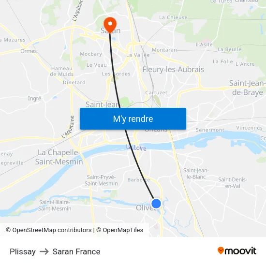 Plissay to Saran France map