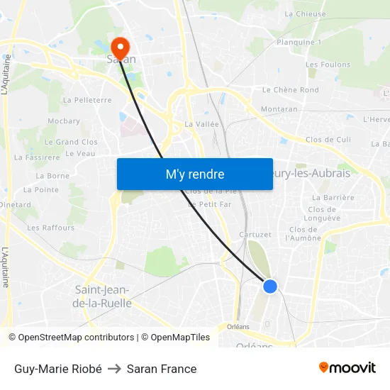 Guy-Marie Riobé to Saran France map