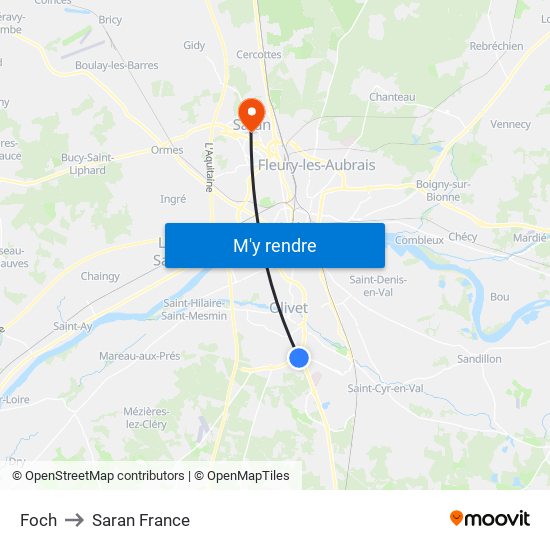 Foch to Saran France map
