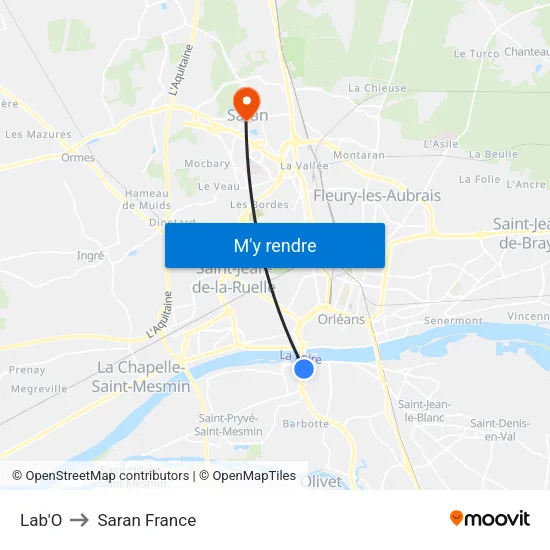 Lab'O to Saran France map