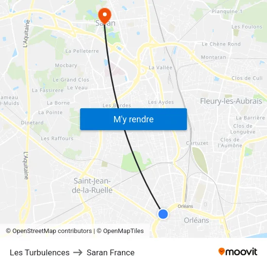 Les Turbulences to Saran France map