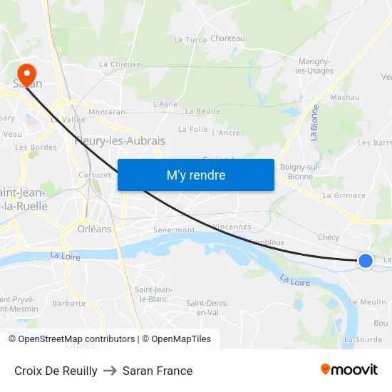 Croix De Reuilly to Saran France map