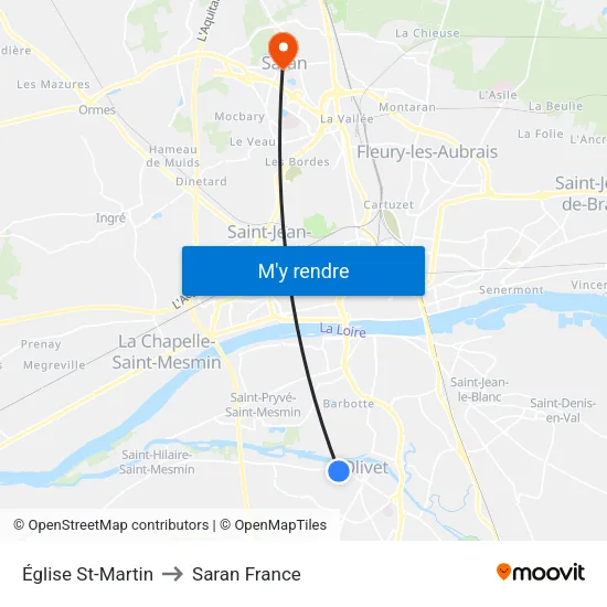 Église St-Martin to Saran France map