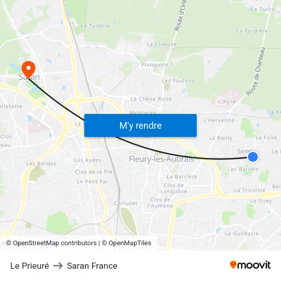 Le Prieuré to Saran France map