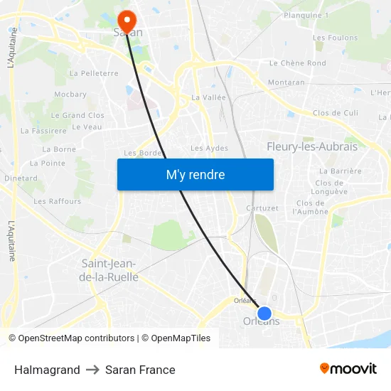 Halmagrand to Saran France map