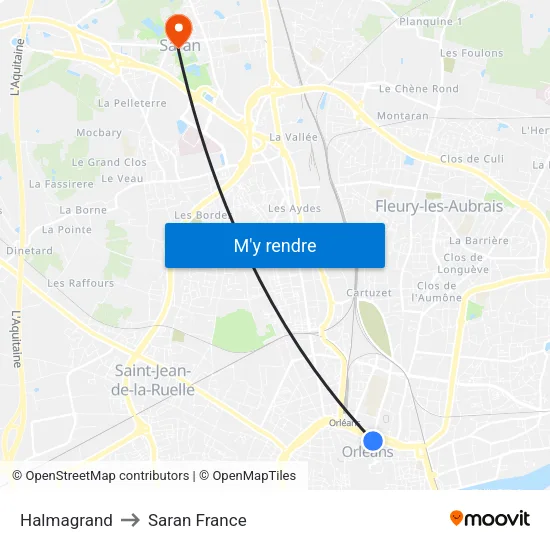 Halmagrand to Saran France map