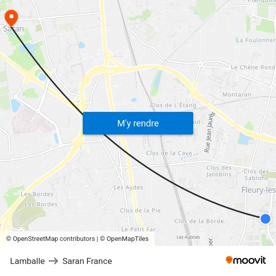 Lamballe to Saran France map