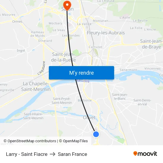 Larry - Saint Fiacre to Saran France map