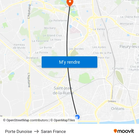 Porte Dunoise to Saran France map