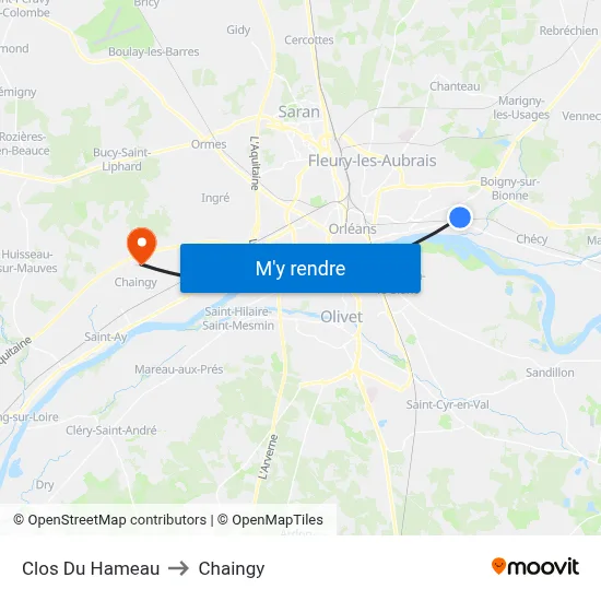 Clos Du Hameau to Chaingy map