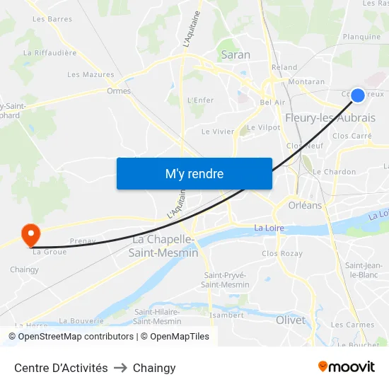 Centre D’Activités to Chaingy map