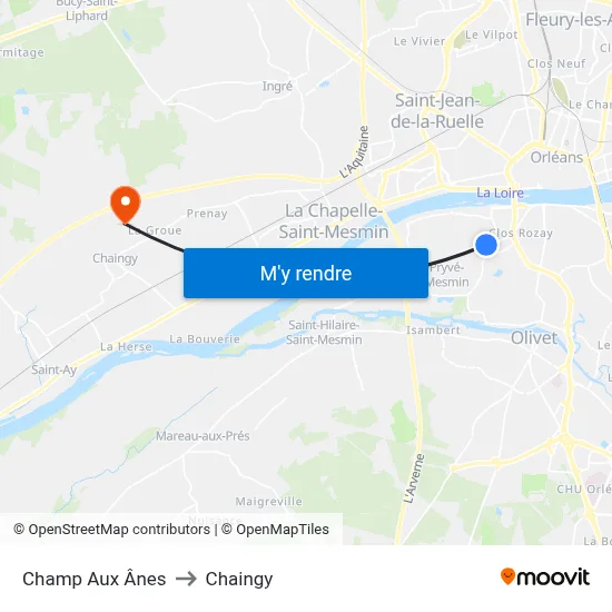 Champ Aux Ânes to Chaingy map