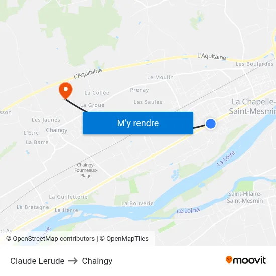 Claude Lerude to Chaingy map
