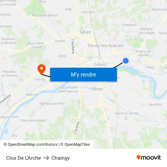 Clos De L'Arche to Chaingy map